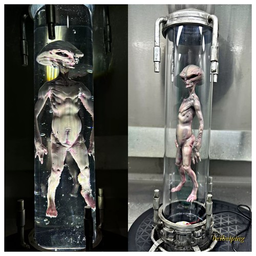 Grey alien specimen jar - jar, resin